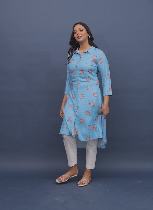 Rayon Floral Kurta