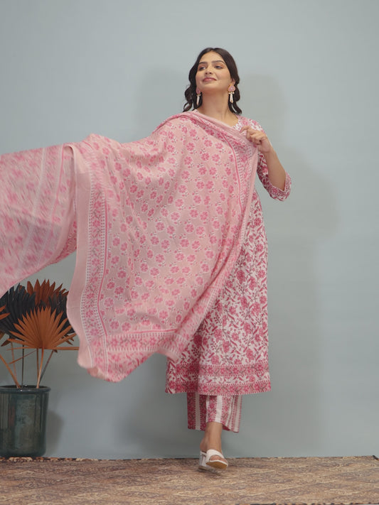 Soft Cotton Floral Kurta