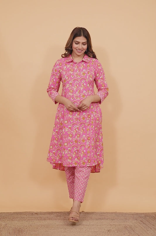 Soft Cotton Floral Kurta