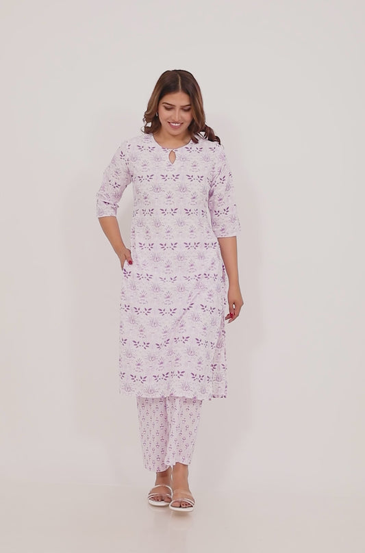 Soft Cotton Floral Kurta