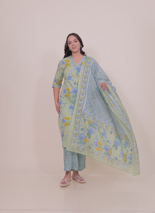 Soft Cotton Floral Kurta