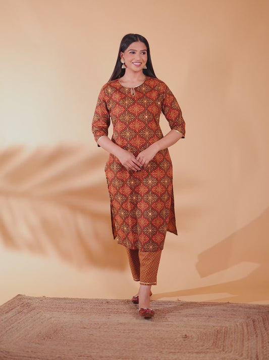 Soft Cotton Geometric Kurta