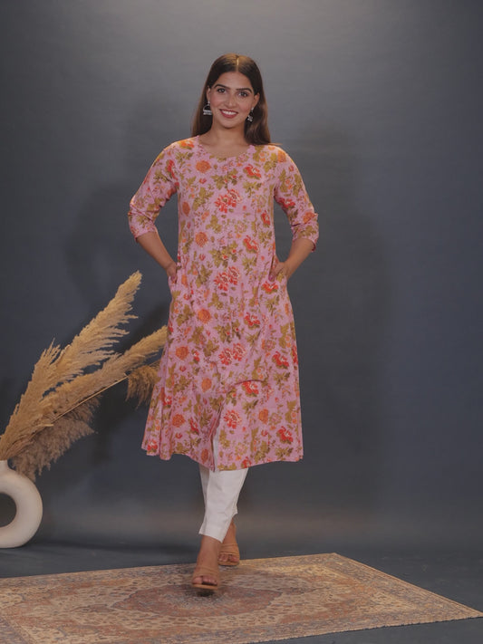 Soft Cotton Floral Kurta