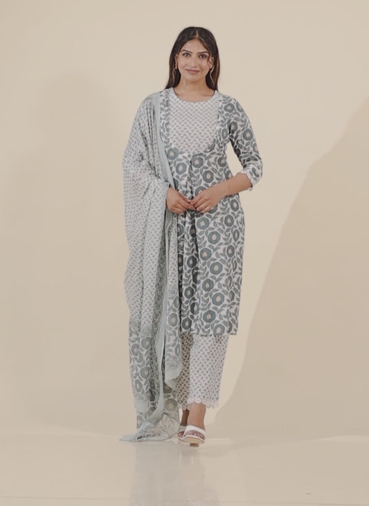 Soft Cotton Floral Kurta