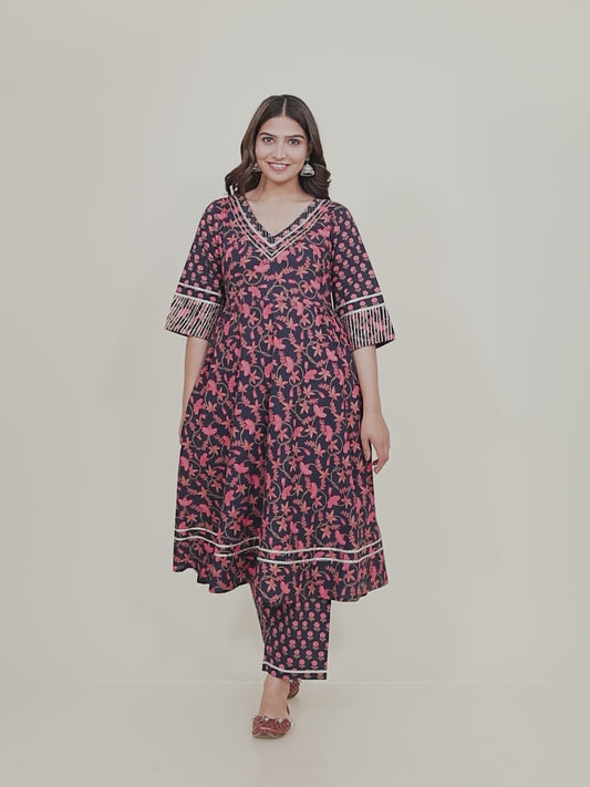 Soft Cotton Floral Kurta