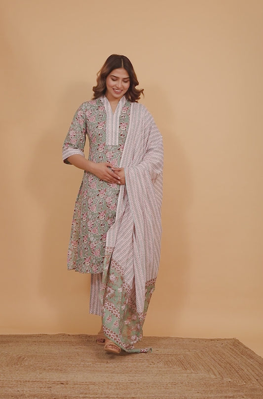 Soft Cotton Floral Kurta