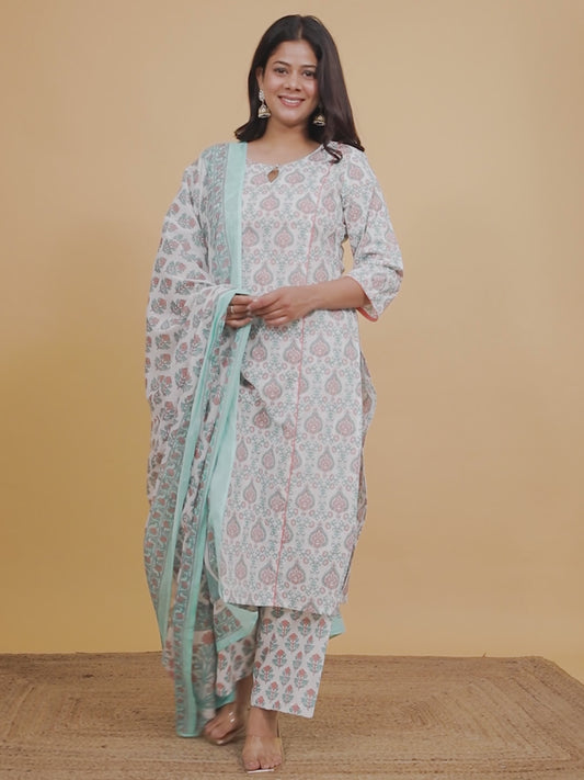 Soft Cotton Floral Kurta