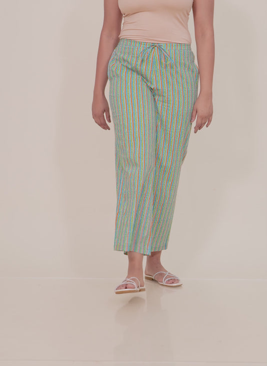 Soft Cotton Striped Palazzo