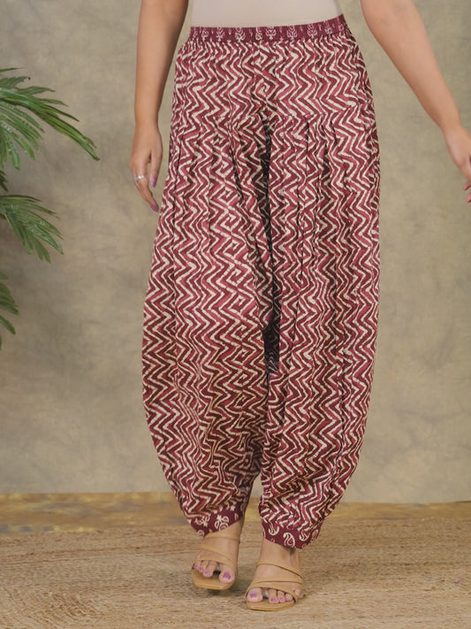 Soft Cotton Chevron Maroon Salwar