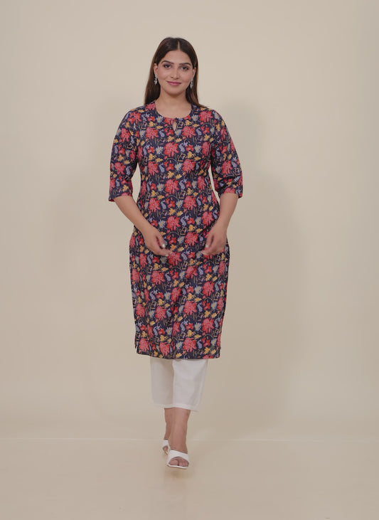 Soft Cotton Floral Kurta