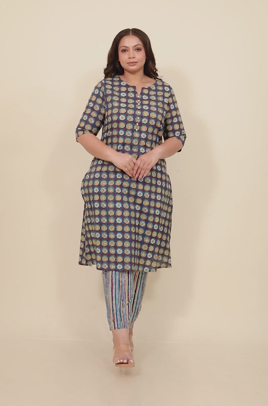 Soft Cotton Geometric Kurta