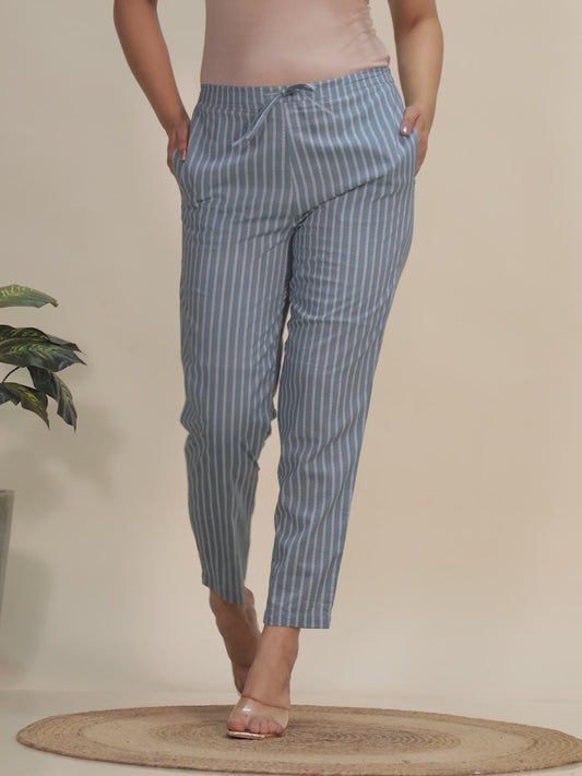 Soft Cotton Striped Pant