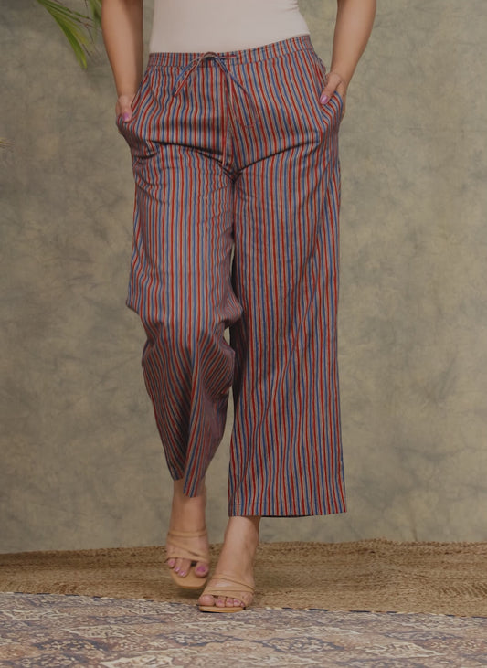 Soft Cotton Striped Palazzo