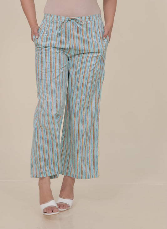 Soft Cotton Striped Palazzo