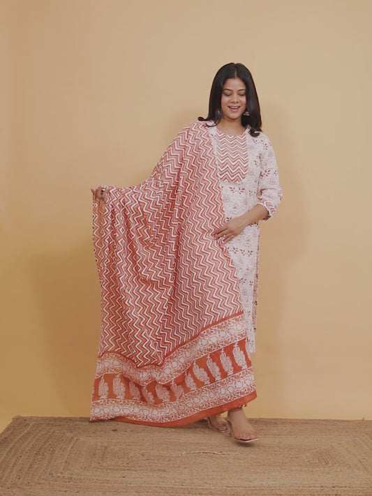 Soft Cotton Floral Kurta