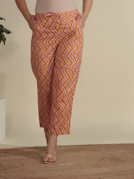 Soft Cotton Geometric Pant