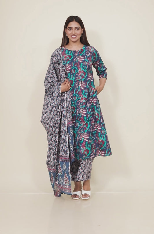 Soft Cotton Floral Kurta