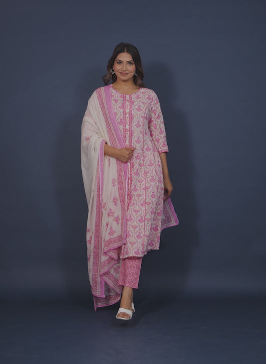 Soft Cotton Floral Kurta