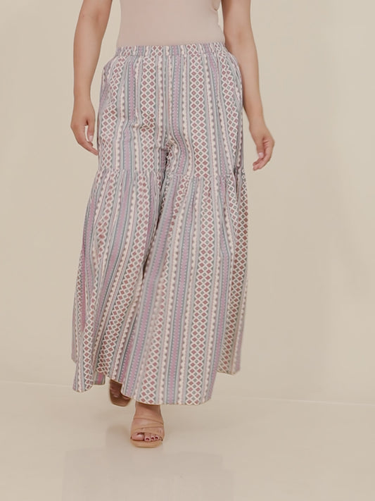 Soft Cotton Striped Sharara