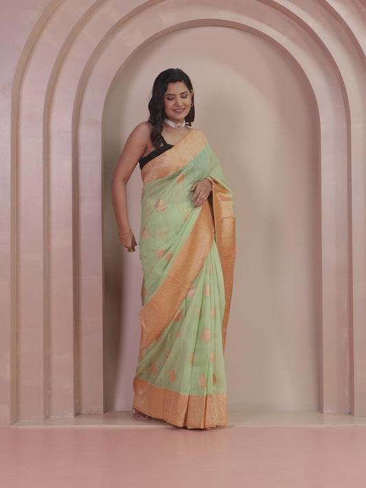 Brocade Green Saree