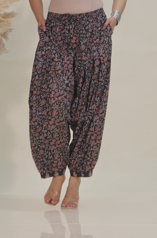 Soft Cotton Floral Black Salwar