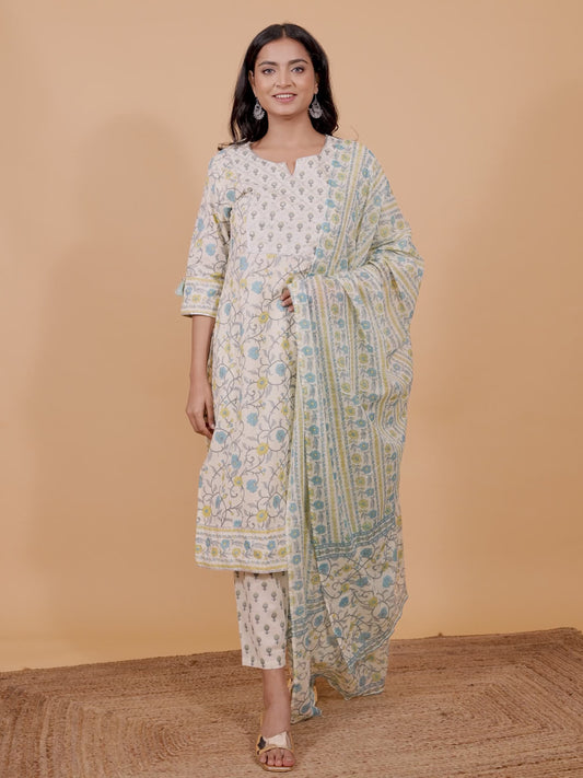 Soft Cotton Floral Kurta