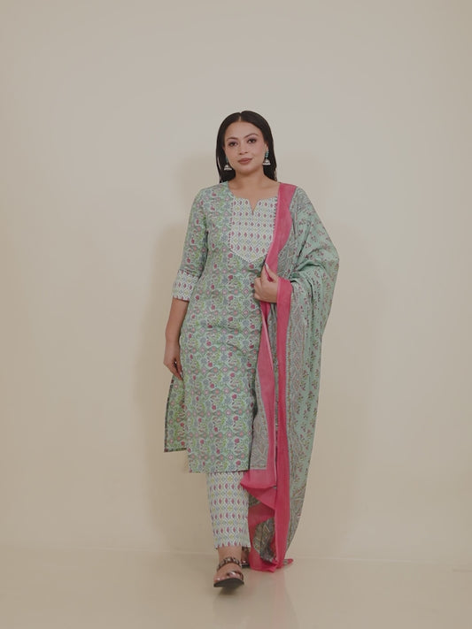 Soft Cotton Floral Kurta