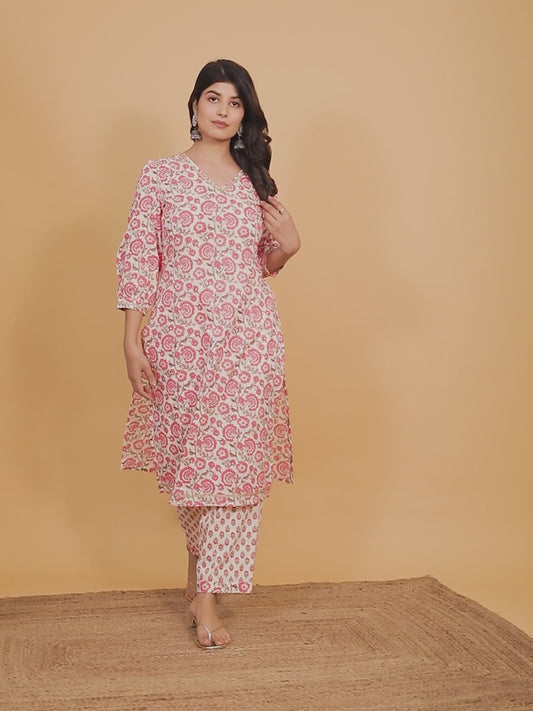 Soft Cotton Floral Kurta