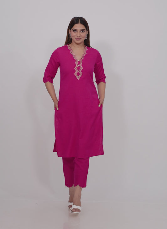 Linen Cotton Solid Kurta