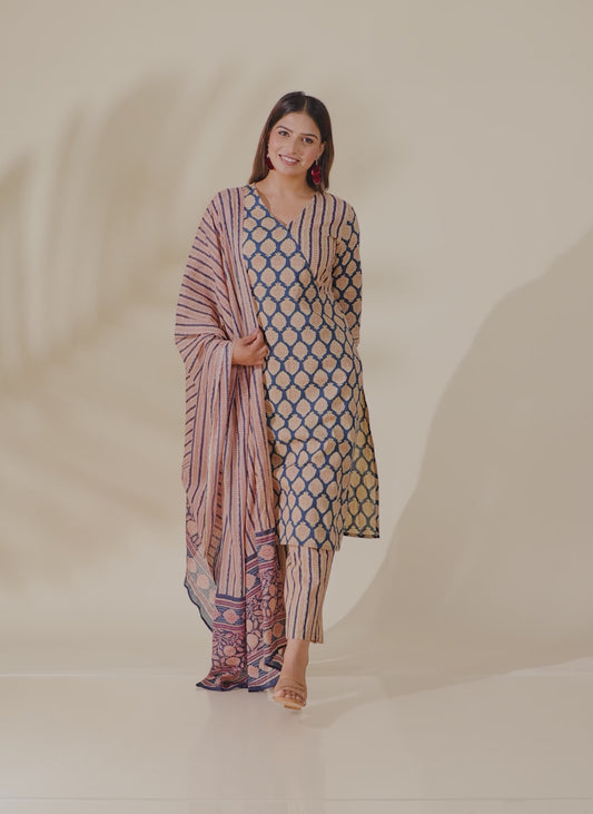 Soft Cotton Block Kurta