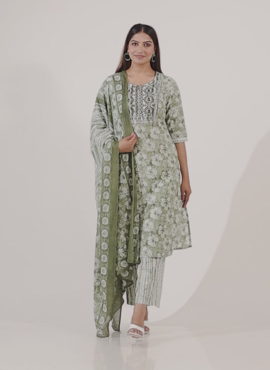 Soft Cotton Floral Kurta