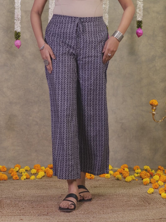 Soft Cotton Bandhani Grey Palazzo