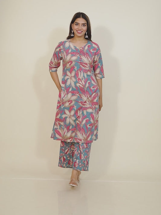 Soft Cotton Floral Kurta