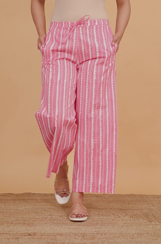 Soft Cotton Striped Palazzo