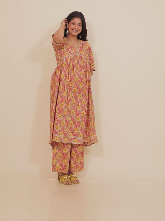 Soft Cotton Floral Kurta