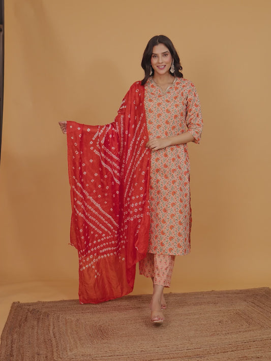 Soft Cotton Floral Kurta