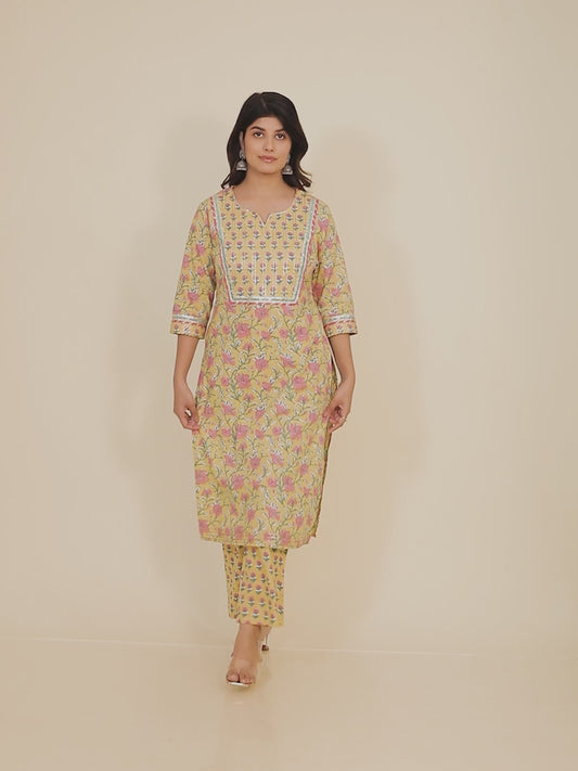 Soft Cotton Floral Kurta