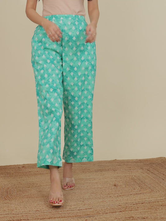 Soft Cotton Geometric Pant