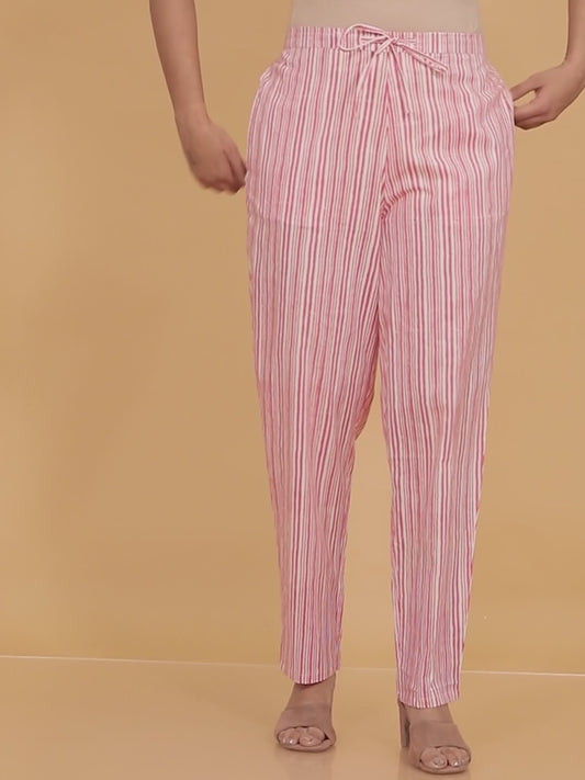 Soft Cotton Striped Pant