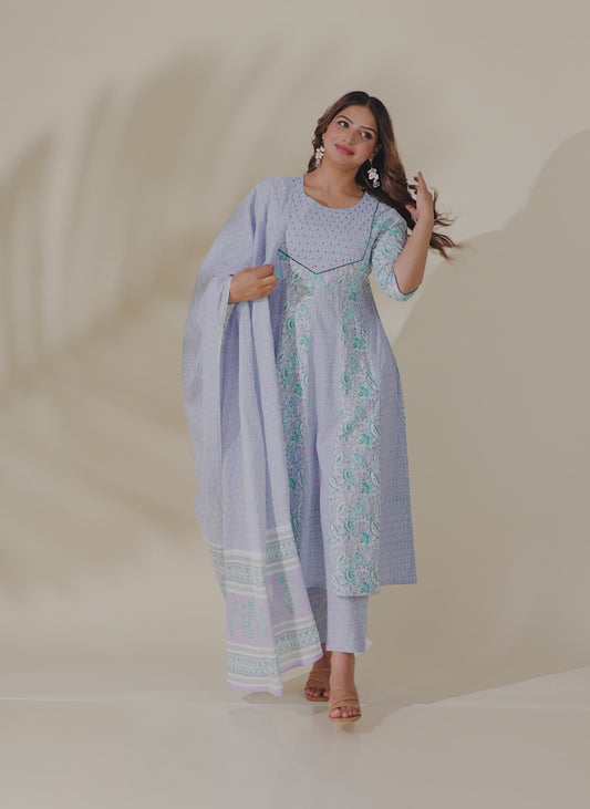 Soft Cotton Floral Kurta