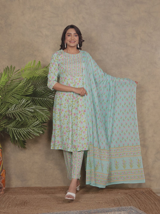 Soft Cotton Floral Kurta