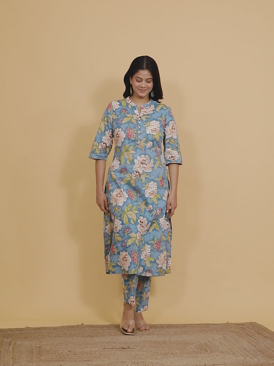 Soft Cotton Floral Kurta