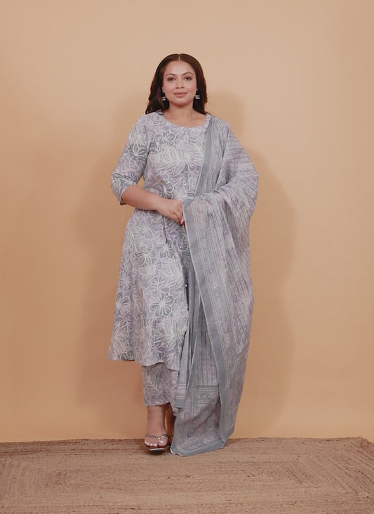 Soft Cotton Floral Kurta