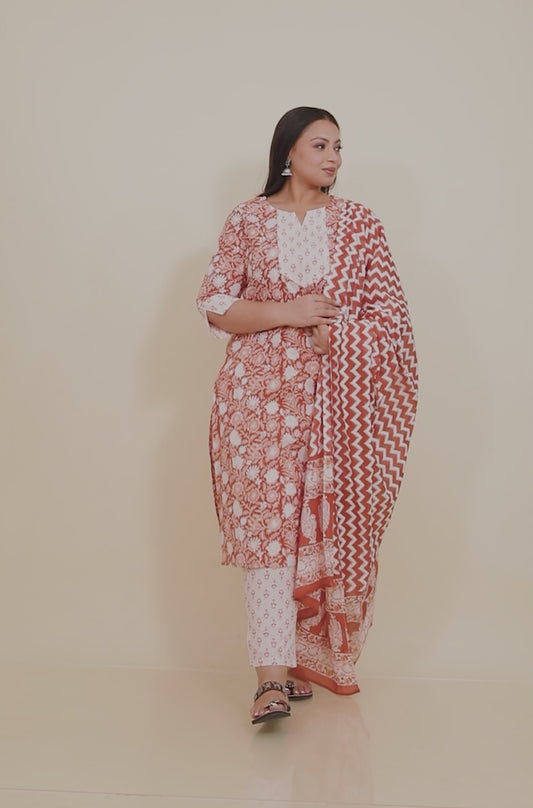 Soft Cotton Floral Kurta