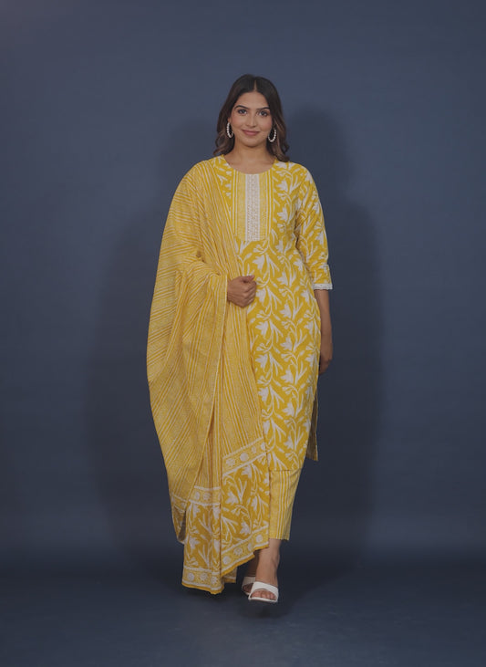 Soft Cotton Foliage Kurta