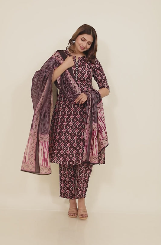 Soft Cotton Geometric Kurta