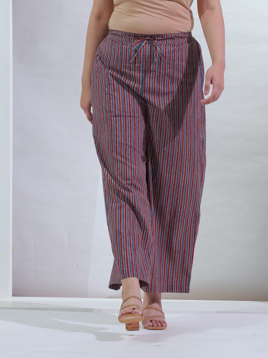 Soft Cotton Striped Blue Palazzo