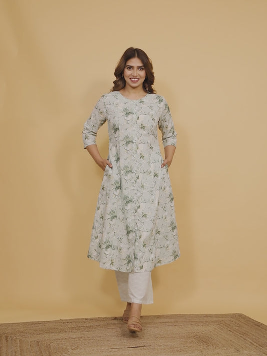 Soft Cotton Floral Kurta