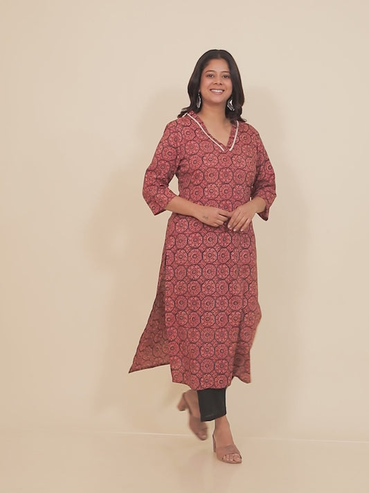 Soft Cotton Geometric Kurta