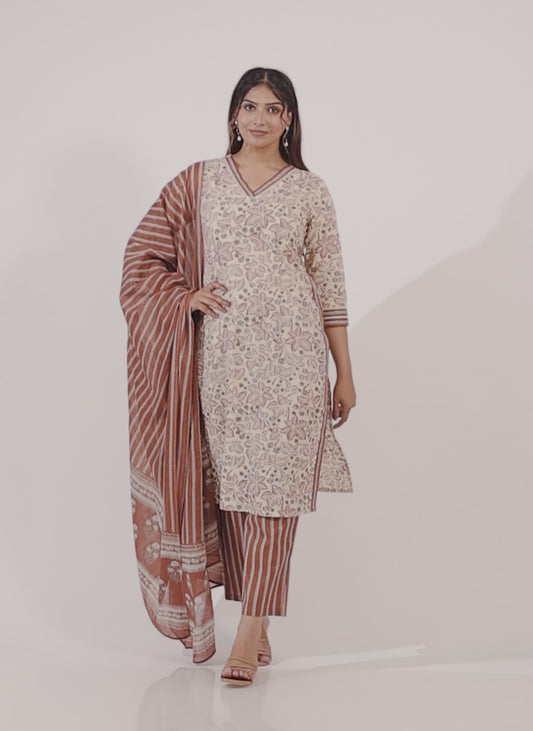 Soft Cotton Floral Kurta